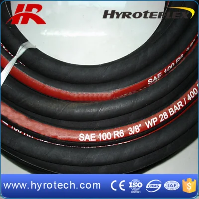 Tuyau en caoutchouc hydraulique de remorque tressé en fibre SAE 100r6