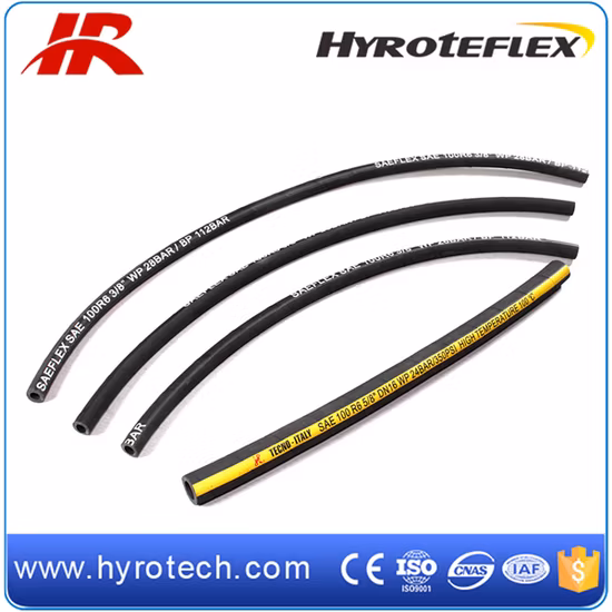 Tuyau en caoutchouc hydraulique de remorque tressé en fibre SAE 100r6