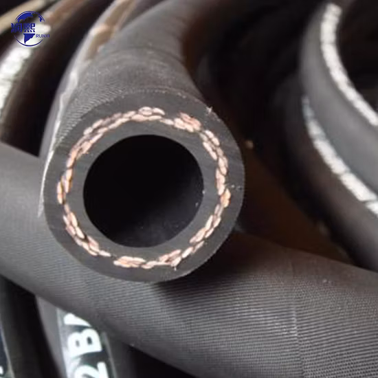 Tuyau en caoutchouc hydraulique tressé en fibre flexible SAE 100 R3/R6